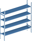 Стеллаж модульный базовый POLAIR LOAD.ME INOX 18AL.4IN30.16B