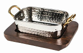 Сковородка Hammered на деревянной подставке 14,5*9,5 см, нержавейка, P.L. Proff Cuisine