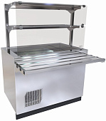 Прилавок-витрина Abat ПВВ(Н)-70Е-02-НШ (нерж.сталь)