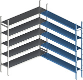 Стеллаж модульный угловой дополнительный POLAIR LOAD.ME INOX 21AL.5IN40.08C