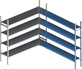 Стеллаж модульный угловой дополнительный POLAIR LOAD.ME INOX 16AL.4IN50.11C