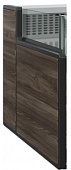 Боковина левая Carboma GС111 пластик+МДФ со стеклопакетом, открытый модуль, 0013-1008 (черный+темный дуб)
