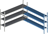 Стеллаж модульный угловой дополнительный POLAIR LOAD.ME INOX 18AL.3IN50.12C