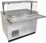 Прилавок-витрина Abat ПВВ(Н)-70Е-04-НШ (нерж.сталь)