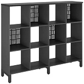 Стеллажная система КОБОР SQ-3Х4 black/wood